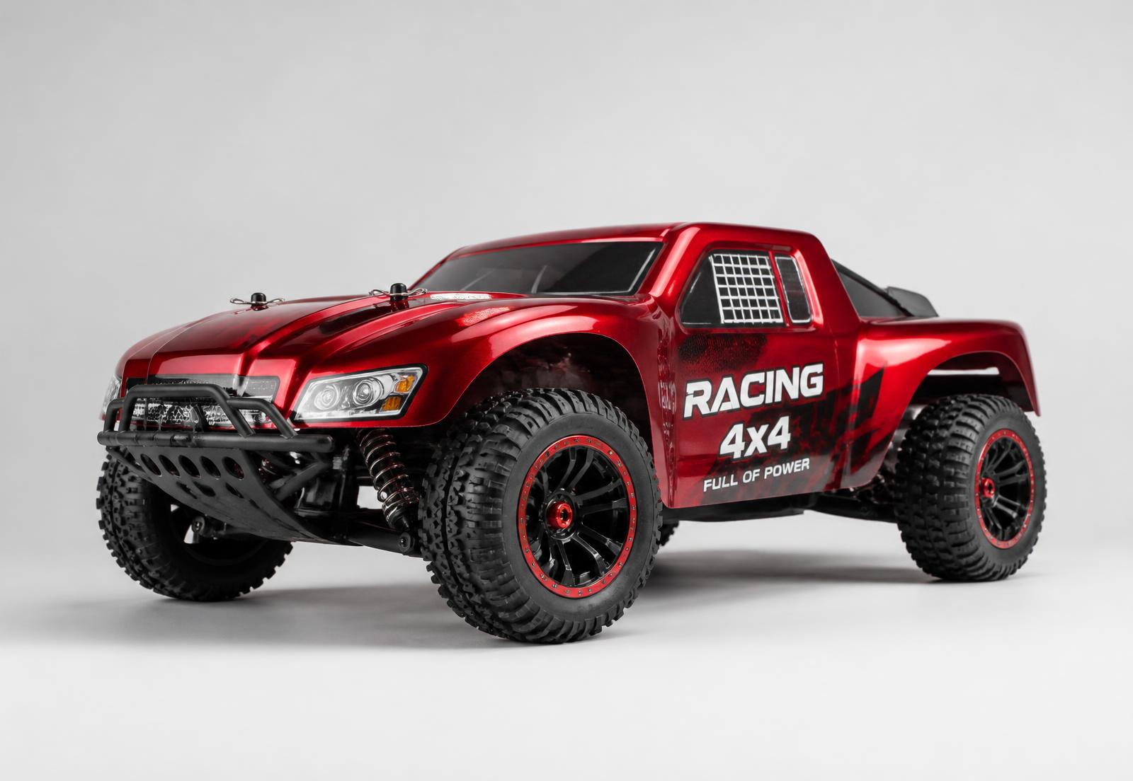 Free RC Pro 1:14 scale 4x4 remote control racing car in crimson red